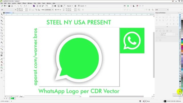 طراحی لوگو به زبان ساده در نرم افزار کورل دراو - طراحی لوگوی واتساپ