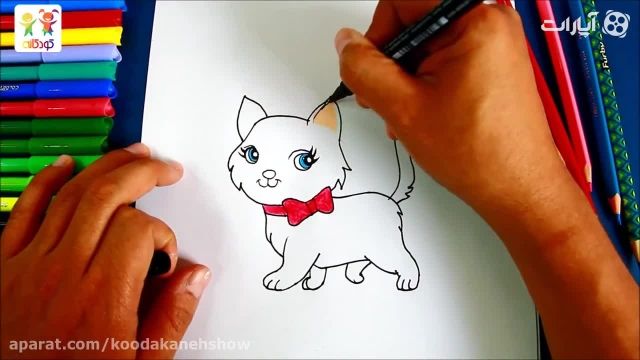نقاشی کودکان  این قسمت گربه ملوس