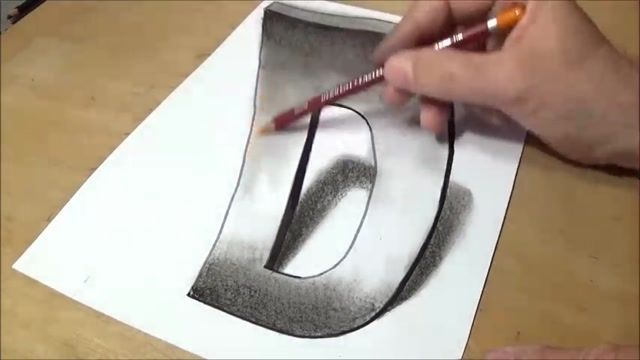 آموزش طراحی 3بعدی حرف D 