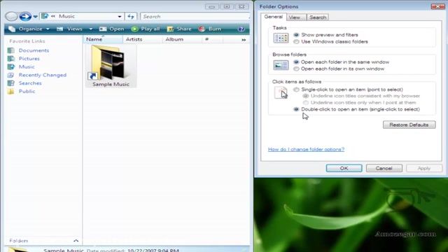 آموزش جامع ویندوز ویستا (Windows Vista) - درس 21 - تنظیمات پوشه 1 Folder setting