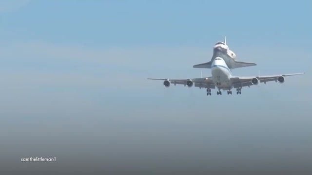 تصاویری جالب از حمل هواپیمای شاتل بر (SCA) به وسیله هواپیمای بویینگ 747 