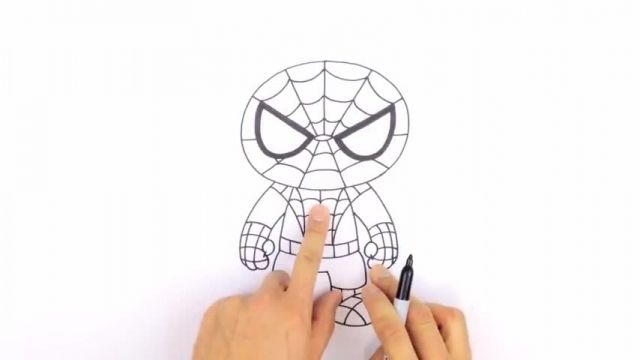 فیلم آموزش نقاشی مرد عنکبوتی (به روش ساده)