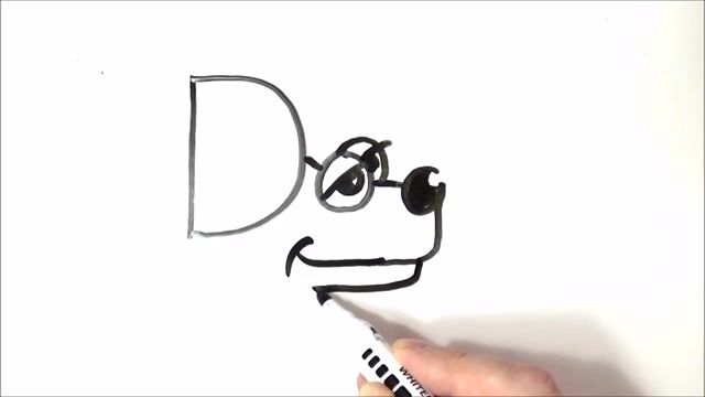 آموزش نقاشی کردن: نقاشی کردن کلمه dog به شکل یک سگ 