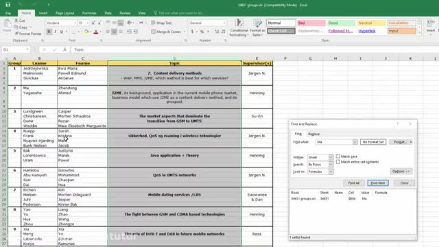 آموزش کامل نرم افزار اکسل (Excel) - درس 21 -  جستجو (Find)