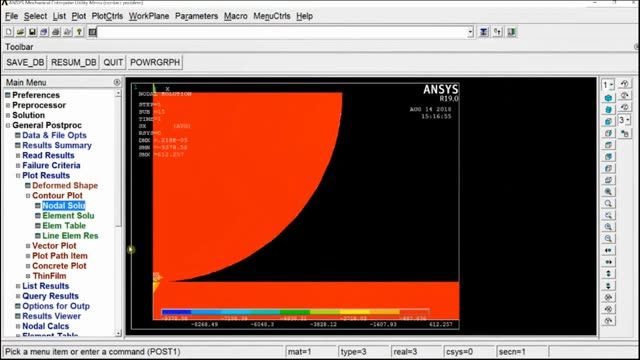 آنالیز تماس در شرایط دوبعدی در نرم افزار ANSYS APDL