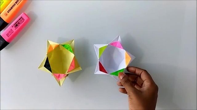 آموزش  جالب اوریگامی ساخت ظرف ستاره 