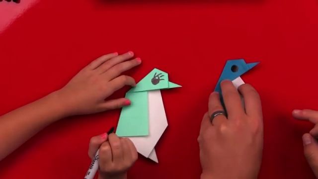 آموزش اوریگامی ساخت  پنگوئن کاغذی
