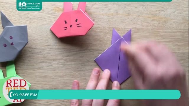 اوریگامی ساده صورت حیوانات برای کودکان