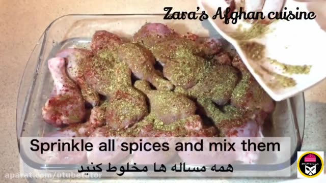 آموزش طرز تهیه غذا های افغانستان - طرز تهیه کباب مرغ تندوری در داش (فر)