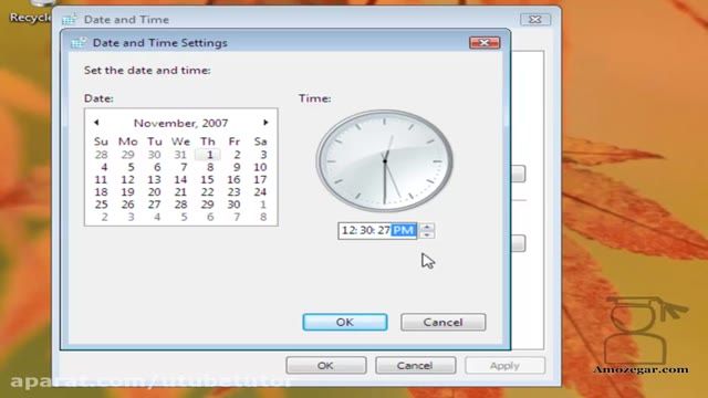 آموزش جامع ویندوز ویستا (Windows Vista) -درس 26 - تنظیمات ساعت و تاریخ Time Date