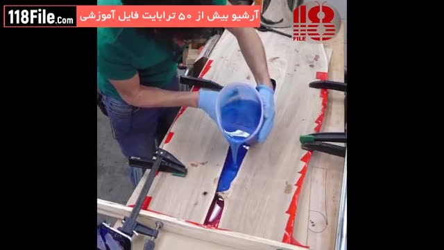 آموزش مرحله به مرحله ساخت میز چوبی با رزین