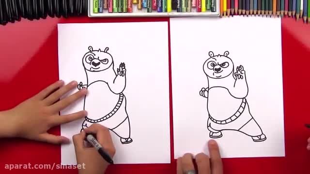 فیلم آموزش نقاشی پاندای کنگ فوکار (به روش ساده)