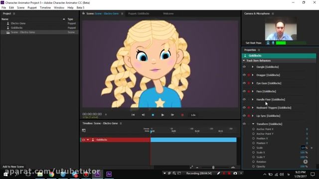 آموزش کاراکتر انیماتور (Adobe Character Animator) - قسمت 8 - رکورد صدا