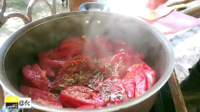 دستور پخت املت بسیار لذیذ ایرانی در دل طبیعت با روشی متفاوت