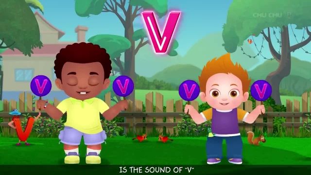 یادگیری سریع انگلیسی به کودکان این قسمت (حرف V)