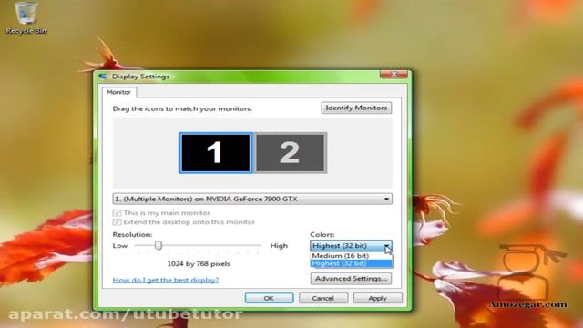 آموزش جامع ویندوز ویستا (Windows Vista) -درس18 - تنظیمات نمایشگر Display setting
