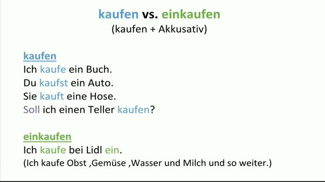 آموزش آسان زبان آلمانی - تفاوت بین Kaufen و einkaufen