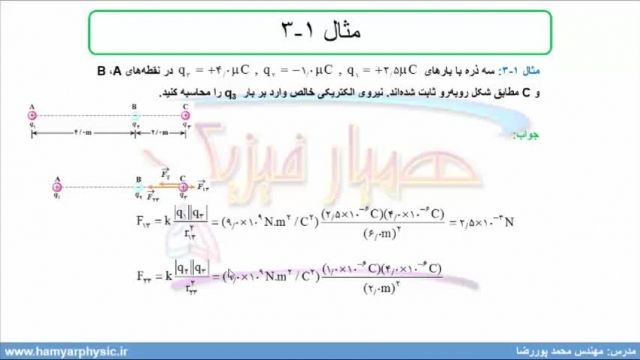 جلسه 13 فیزیک یازدهم- قانون کولن 4- مدرس محمد پوررضا