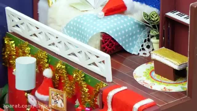 فیلم آموزش ایده های خلاقانه برای ساخت خانه مینیاتوری برای جشن کریسمس عروسک باربی