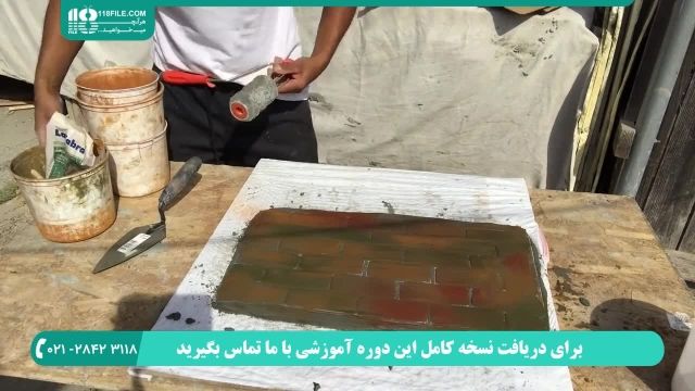 ساخت پنل سه بعدی سنگی با استفاده از سیمان برای آشپزخانه