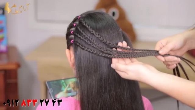 کلیپ آموزش شینیون با بافت مو + مدل مو باز دخترانه