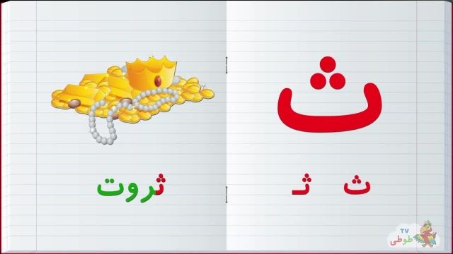 مجموعه آموزش  تصویری الفبا فارسی به کودکان همراه با مثال | حرف - ث