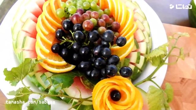 آموزش میوه آرایی با میووه های پاییزی- مخصوص شب یلدا