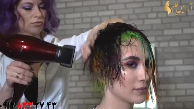 کلیپ آموزش رنگ کردن مو مدل شب تاب