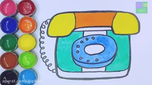 آموزش نقاشی به کودکان - کشیدن تلفن