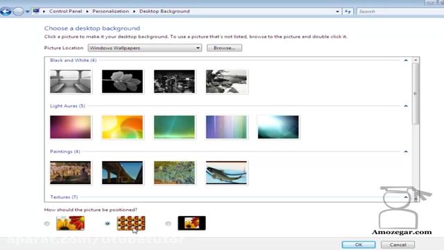 آموزش جامع ویندوز ویستا (Windows Vista) -درس16 - عکس پس زمینه Windows Background