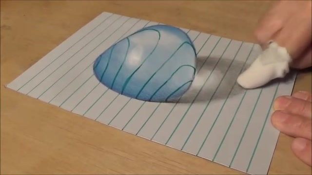 آموزش نقاشی کردن 3بعدی یک قطره آب به شکل فوق العاده زیبا 