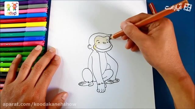 نقاشی کودکان  این قسمت میمون دانا 