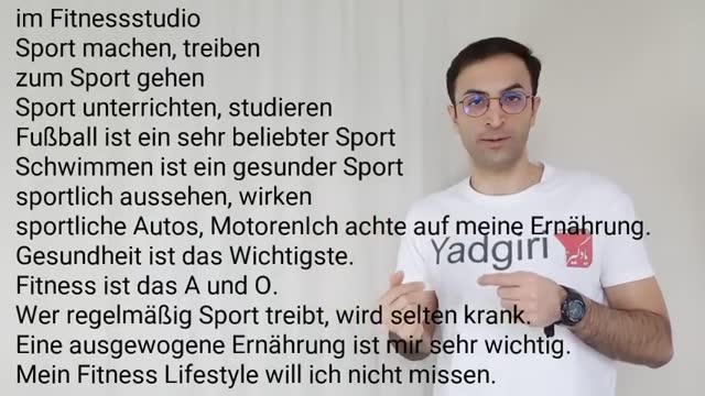 آموزش ساده و آسان زبان آلمانی - ورزش کردن به زبان آلمانی1