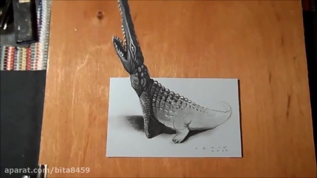آموزش نحوه کشیدن تمساح سه بعدی مرحله به مرحله 