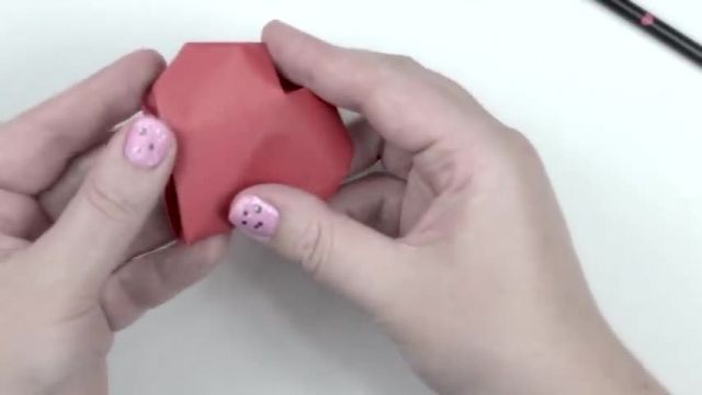 آموزش  جالب اوریگامی ساخت قلب برجسته کاغذی 