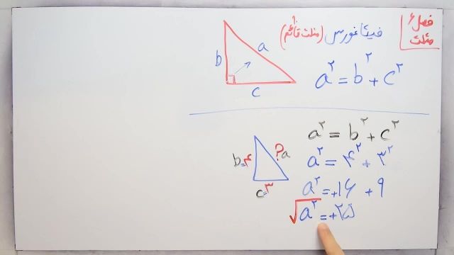 آموزش ریاضی پایه هشتم - فصل ششم- بخش اول -قانون فیثاغورس