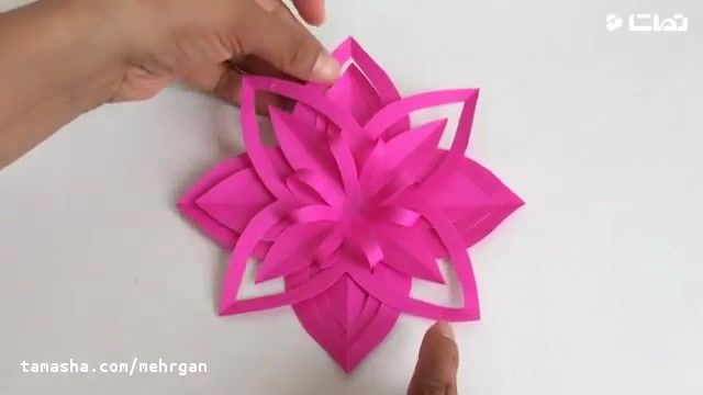 آموزش درست کردن اوریگامی یک گل قشنگ کاغذی 