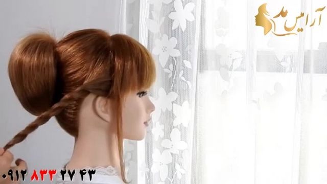 کلیپ آموزش مدل مو مجلسی با بافت مو + شینیون مو 