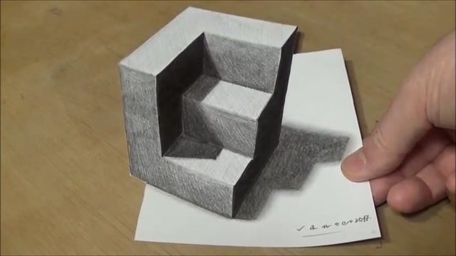آموزش کشیدن یک طرح 3بعدی از یک مکعب مختلط 