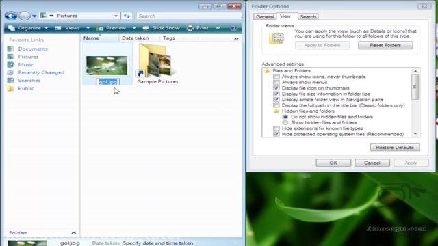 آموزش جامع ویندوز ویستا (Windows Vista) - درس 22 - تنظیمات پوشه 2 Folder setting