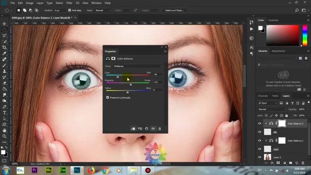 آموزش فتوشاپ سی سی 2018 ( 2018 Photoshop CC)  - قسمت 4 - تغییر رنگ مو و چشم