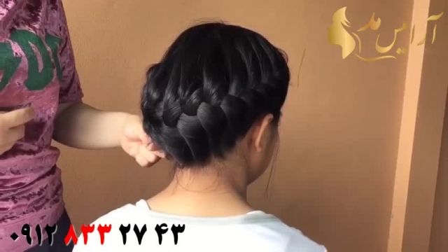فیلم آموزش شینیون دخترانه با بافت مو دو طرفه