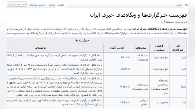 ویگاه های خبری و خبرگزاری های معتبر رسمی جهان و ایران