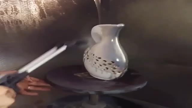 آبکاری روی گلدان چینی سرامیکی