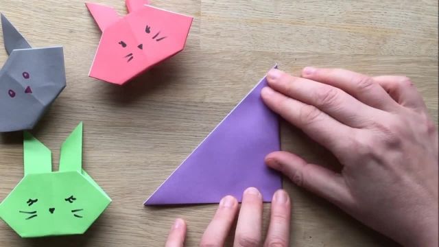 آموزش  آسان اوریگامی طرز ساخت خرگوش بانی کاغذی