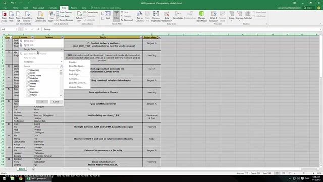 آموزش کامل نرم افزار اکسل (Excel) - درس 22 -  دسته بندی (Sort)