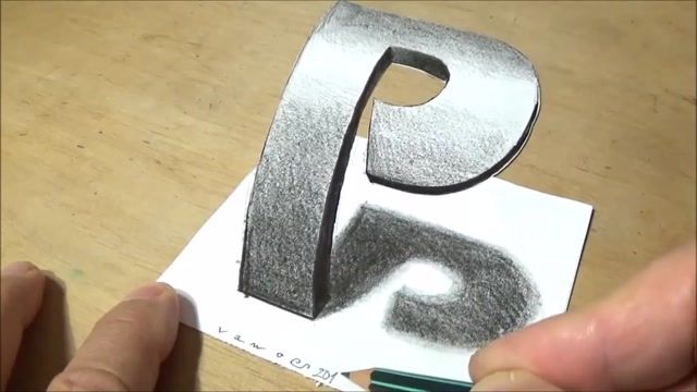 آموزش طراحی کردن 3بعدی حرف P 